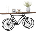 LITTLE TREE Narrow Sofa Table, 70.9-Inch Extra Long Console Table for Living Room, Entryway, with Unique Bicycle Metal Base. Rustic Brown