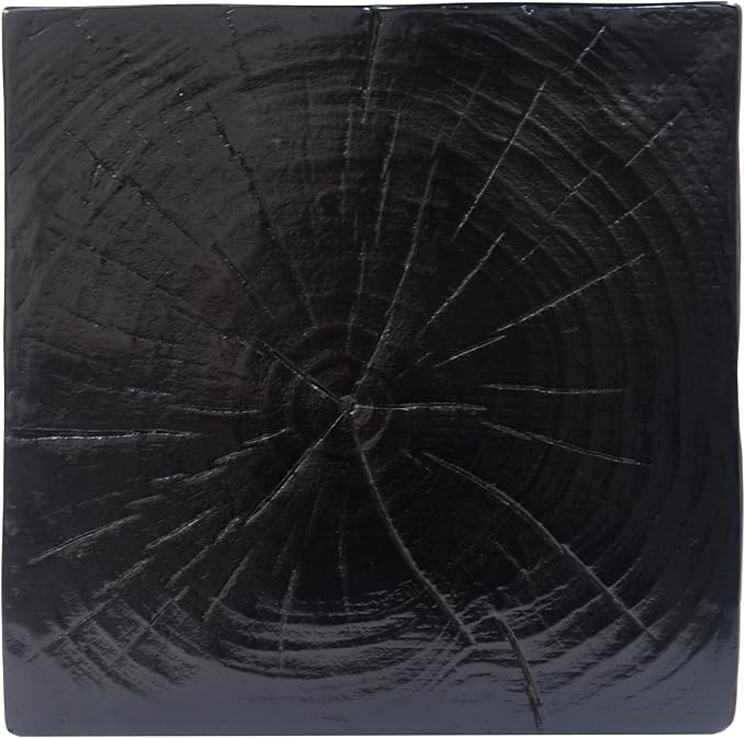 Christopher Knight Home Bard 18" Square Living Room Side Table, Wood-Like Distressed Finish End Table, Decorative Accent Table for Indoor Outdoor Usage, Space Saving Furniture, Black