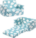 ALIMORDEN Kids 2-in-1 Flip Out Ultra-Soft Snuggle Foam Filled Chair, Blue