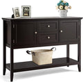COSTWAY Buffet Sideboard, with 2 Wood Storage Drawers & Open Shelf, Console Table for Living Room Kitchen Dining Room Furniture (Coffee)