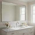 27x40 Inch Nickel Bathroom Mirror for Wall, Aluminum Frame Rectangle Rectangular Vanity Mirror, Modern Large for Bedroom, Living Room, Horizontal or Vertical