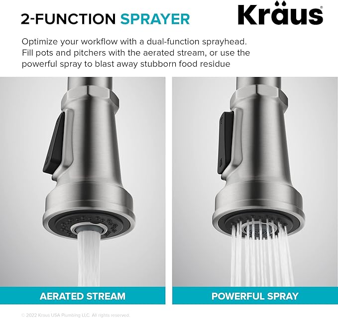 KRAUS Allyn Transitional Industrial Pull-Down Single Handle Kitchen Faucet in Chrome, KPF-4101CH