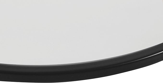HomePop Metal Accent Table Triangle Base Round Mirror Top, Black, 18D x 18W x 24H