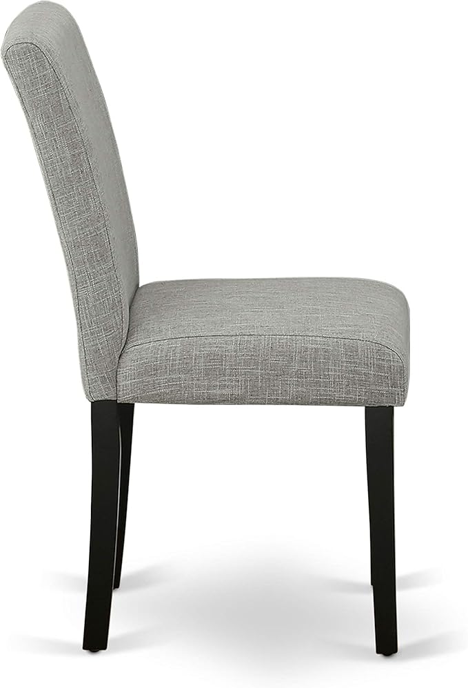 East West Furniture X696AB106-5 5 Piece Modern Dining Table Set Includes a Rectangle Wooden Table with X-Legs and 4 Shitake Linen Fabric Upholstered Parson Chairs, 36x60 Inch, Multi-Color