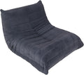 Bean Bag Chair - Memory Foam Bean Bag Chair for Adults, Comfy High-Resilience Single Sofa, Small Space Floor Chair, Chaise Lounge for Living Room, Bedroom (Dark Blue, Wrinkles)