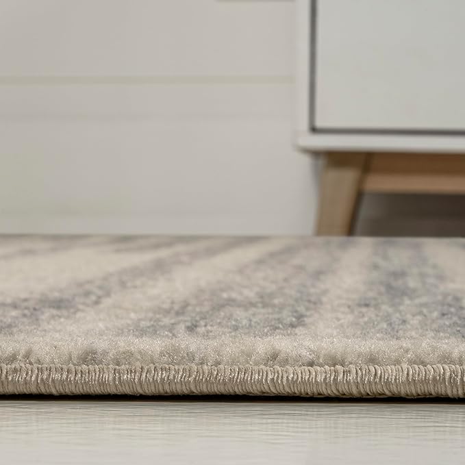 JONATHAN Y Khalil Modern Berber Stripe Cream/Gray Indoor Area Rug, 8x10, Contemporary, Bohemian, Easy-Cleaning for Living Room, Bedroom, Kitchen, Pet Friendly, Non-Shedding (MOH207C-8)