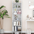 6-Tier Bookshelf, 66.9 Inches Floor Standing Bookcase, Display Storage Shelf, Corner Shelf, Home Decor Furniture for Home Office, Living Room, Bedroom, White 01103XBC