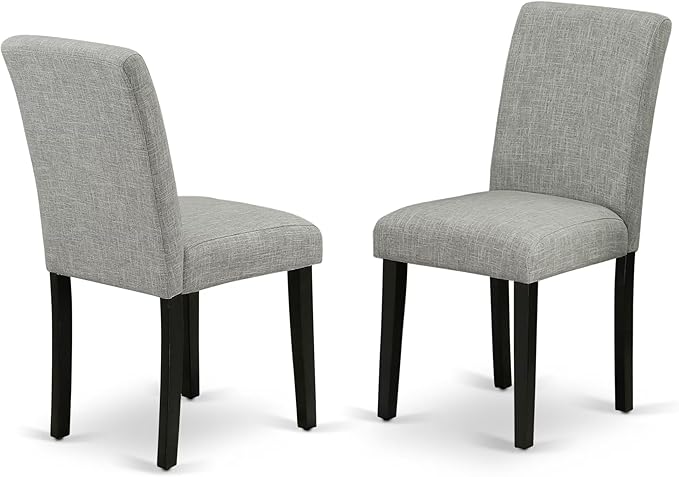 East West Furniture V697AB106-6 6 Piece Dinette Set Contains a Rectangle Dining Room Table with V-Legs and 4 Shitake Linen Fabric Upholstered Chairs with a Bench, 40x72 Inch, Multi-Color
