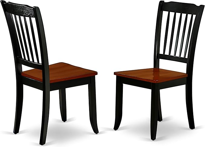 East West Furniture LGDA7-BCH-W 7 Piece Dining Room Furniture Set Consist of a Rectangle Wooden Table with Butterfly Leaf and 6 Kitchen Dining Chairs, 42x84 Inch, Black & Cherry