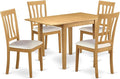 East West Furniture NDAN5-OAK-LC 5 Piece Dining Set Includes a Rectangle Dining Room Table with Dropleaf and 4 Faux Leather Upholstered Kitchen Chairs, 30x48 Inch, Oak