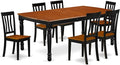 East West Furniture DOAN7-BCH-W 7 Piece Modern Dining Table Set Consist of a Rectangle Wooden Table with Butterfly Leaf and 6 Dining Chairs, 42x78 Inch, Black & Cherry