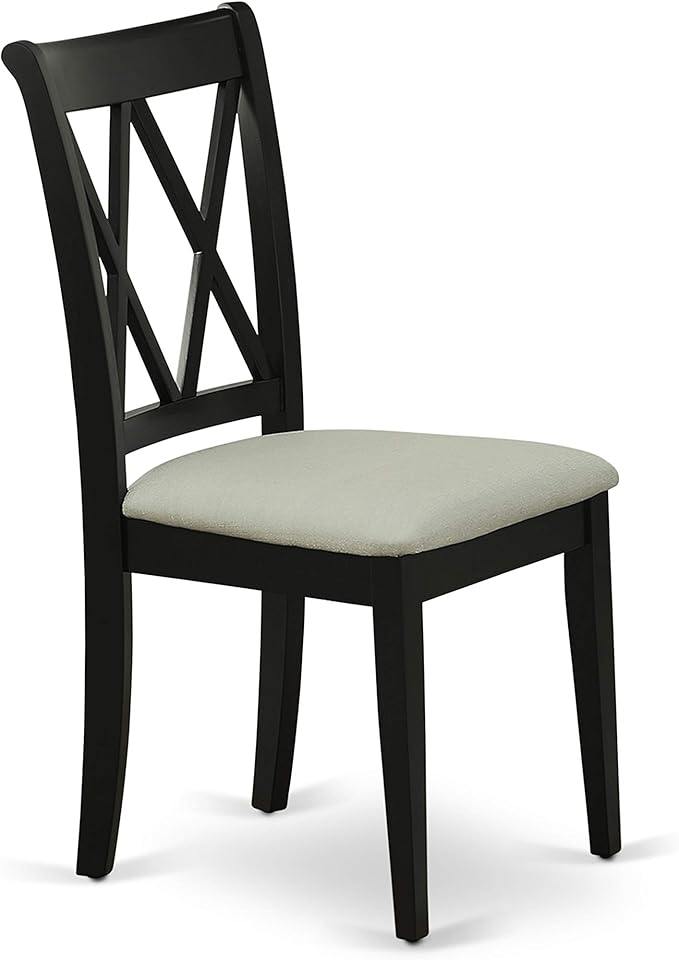 East West Furniture DUCL5-BLK-C 5 Piece Kitchen Table & Chairs Set Includes a Rectangle Dining Table and 4 Linen Fabric Dining Room Chairs, 36x60 Inch, Black