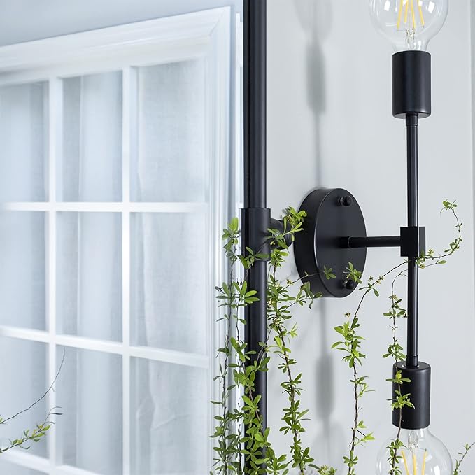 TEHOME 40x30'' Pivoting Bathroom Vanity Mirror Large Matt Black Metal Framed Rectangle Tilting Beveled Vanity Mirrors for Wall, Horizontal Hanging