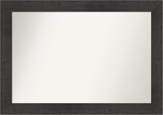 Amanti Art White Bathroom Mirror for Over Sink, 30x42 Ridge White Rectangle Vanity Mirror, Large Traditional Frame, Hangs Horizonally and Vertically, Bathroom Wall Decor, Non-Beveled Edge from WI, USA