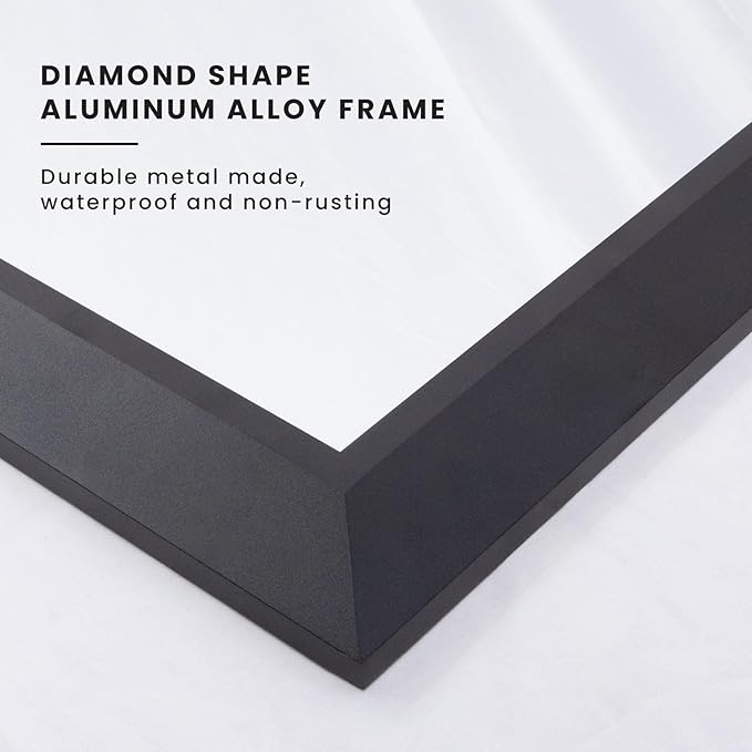 Amorho Black Bathroom Mirror, 40X32 Inch Thick Metal Framed Wall Mirrors for Vanity, Bedroom, Living Room, Entryway, Rectangle Wall-Mounted Mirrors(Horizontal/Vertical).