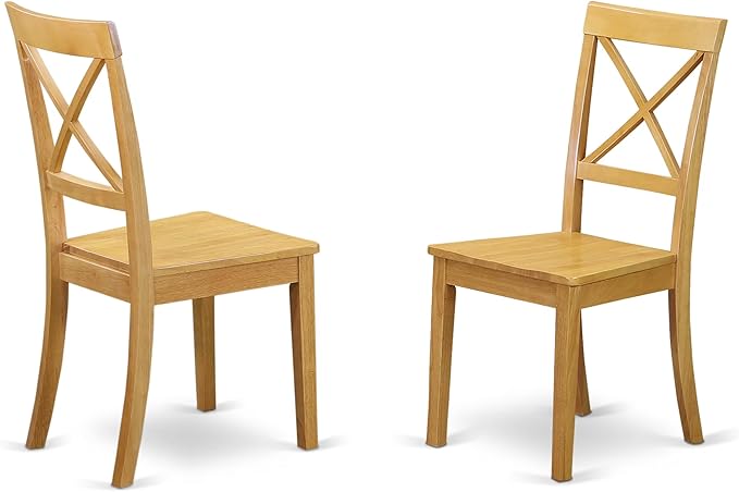 East West Furniture VABO7-OAK-W 7 Piece Dining Set Consist of an Oval Dining Room Table with Butterfly Leaf and 6 Wood Seat Chairs, 40x76 Inch, Oak
