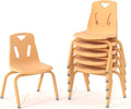 Berries Jonti-Craft 8118JC6251 Stacking Chairs with Powder-Coated Legs, 8" Height, Camel, Pack of 6