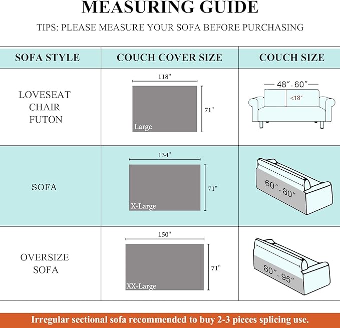 STACYPIK Waterproof Beige Sofa Cushion Covers Dog Couch Cover for 3-4 Cushion Couch Water Resistant Slipcover Furniture Protector Non-Slip Pet Protector Cover Leak Proof Couch Cover-71X134IN