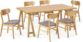Christopher Knight Home Anthony Mid-Century Modern 7 Piece Dining Set, Dark Gray and Natural Oak