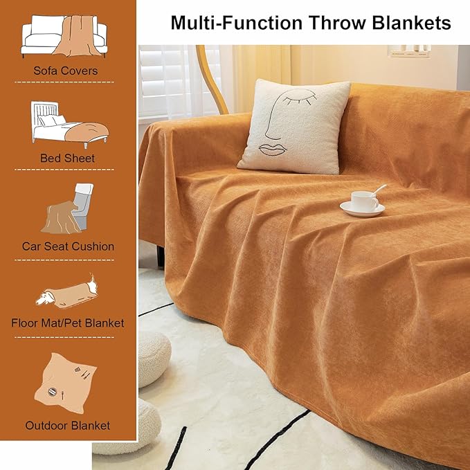 STACYPIK Orange Dogs Sofa Cover Waterproof, Non Slip Couch Cover for Sectional, Anti-Scratch Furniture Protector for 2 Cushion Couch, Loveseat Cover for Pets, Outdoor Multi-use Sofa Slipcover-71X118I