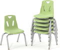 Berries Jonti-Craft 8148JC6130 Stacking Chairs with Chrome-Plated Legs, 18" Height, Key Lime, Pack of 6