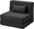Folding Sofa Bed with Pillow- Convertible Chair Floor Couch & Sleeping Mattress, Foldable Memory Foam Sleeper for Living Room/Dorm/Guest Room/Home Office/Apartment/Loft, Single28, Dark Gray