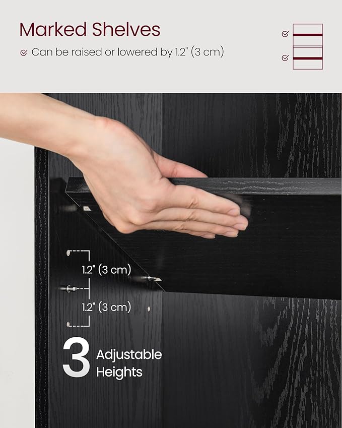VASAGLE Custos Collection - Bookshelf, 4-Tier Bookcase, Book Shelf, Open Storage Shelf, 9.4 x 23.6 x 42.4 Inches, for Living Room, Home Office, Dinning Room, Ebony Black ULBC164T56