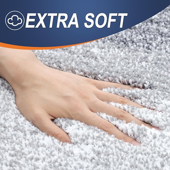 OLANLY Bathroom Runner Rugs 59x24, Extra Soft Absorbent Microfiber Bath Rugs, Rubber Backing, Quick Dry, Washable Bath Mats for Bathroom Floor, Tub and Shower, Home Decor Accessories, Light Grey