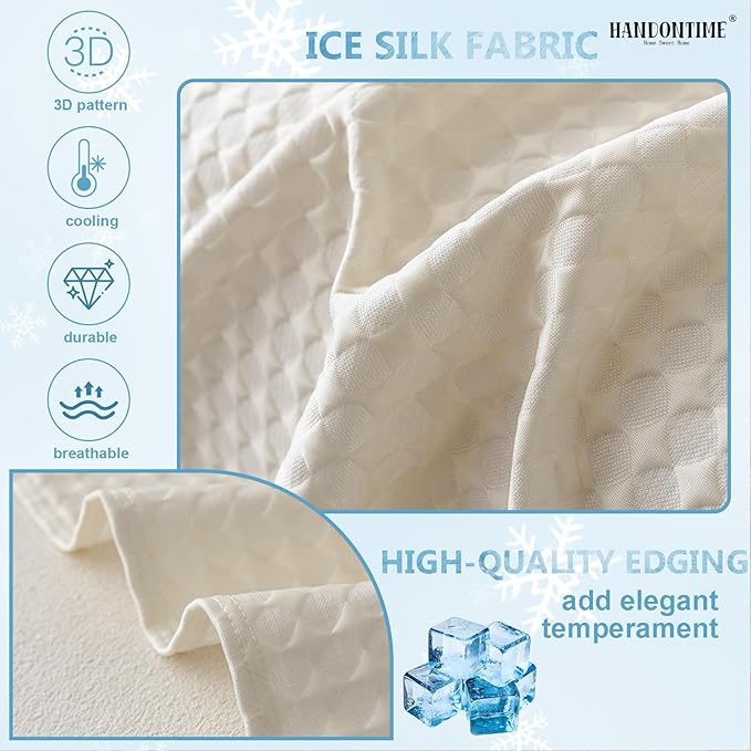 HANDONTIME Cooling Dog Couch Cover Ice Silk Washable & Breathable Pet Sofa Protector, Durable Couch Covers for Sofa Pet Friendly Soft Dog Cooling Bed Cover Sofa Protector Covers (Ivory, 71"x118")
