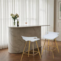 Sidanli Bar Stools Set of 2, Gold Bar Stools, Counter Height Stools with Leather Padded Seats and Footrests, 26 Inch White Barstools for Kitchen Island, Farmhouse or Home Bar