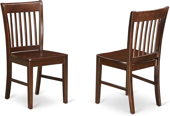 East West Furniture DONO5-MAH-W 5 Piece Dining Table Set for 4 Includes a Rectangle Kitchen Table with Butterfly Leaf and 4 Kitchen Dining Chairs, 42x78 Inch, Mahogany