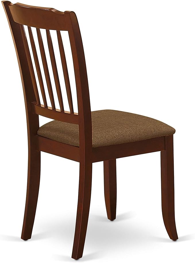 East West Furniture DODA7-MAH-C 7 Piece Modern Dining Table Set Consist of a Rectangle Wooden Table with Butterfly Leaf and 6 Linen Fabric Dining Room Chairs, 42x78 Inch, Mahogany