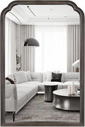 WallBeyond Wood Bathroom Mirrors for Wall Mounted, 20" x 30" Rustic Wood Frame Wall Mirrors Decorative for Living Room or Bedroom Vanity Mirror (Black)