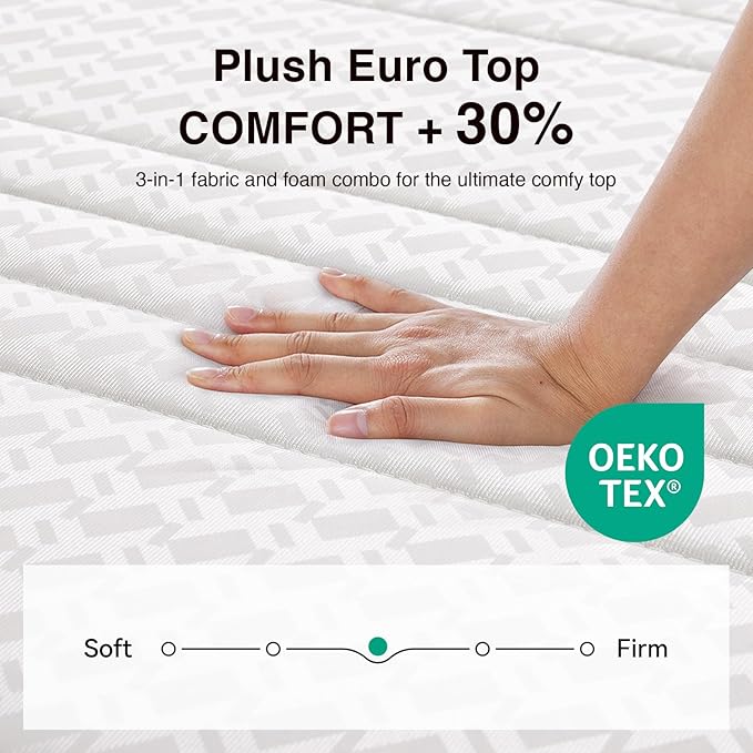 Novilla King Size Mattress, 10 Inch King Mattresses in a Box with Smarts™ Pocket Coil for Pressure Relief, Medium Firm Foam and Spring Hybrid Colchones with CertiPUR-US Certified