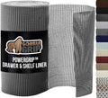 GORILLA GRIP powerGRIP Drawer Shelf and Cabinet Liner, Thick Strong Hold, Non-Adhesive Liners Protect Kitchen Cabinets and Cupboard, Bathroom Drawers, Easy Install, Breathable Mat, 12" x30', Gray