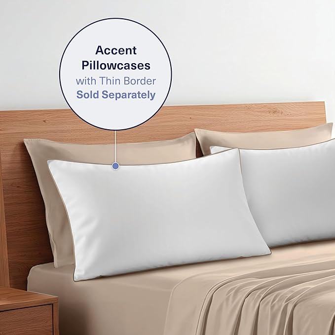 Kickoff Viscose Bamboo Sheets California King Size 4-pc 100% Organic Bamboo Viscose Bed Cooling Sheets Cal King Set Cool Bedding for hot Sleepers Sheet, Flat, Fitted, Pillowcases (Iced Latte, CK)