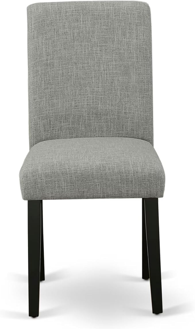 East West Furniture V697AB106-9 9 Piece Dining Room Table Set Includes a Rectangle Kitchen Table with V-Legs and 8 Shitake Linen Fabric Parson Dining Chairs, 40x72 Inch, Multi-Color