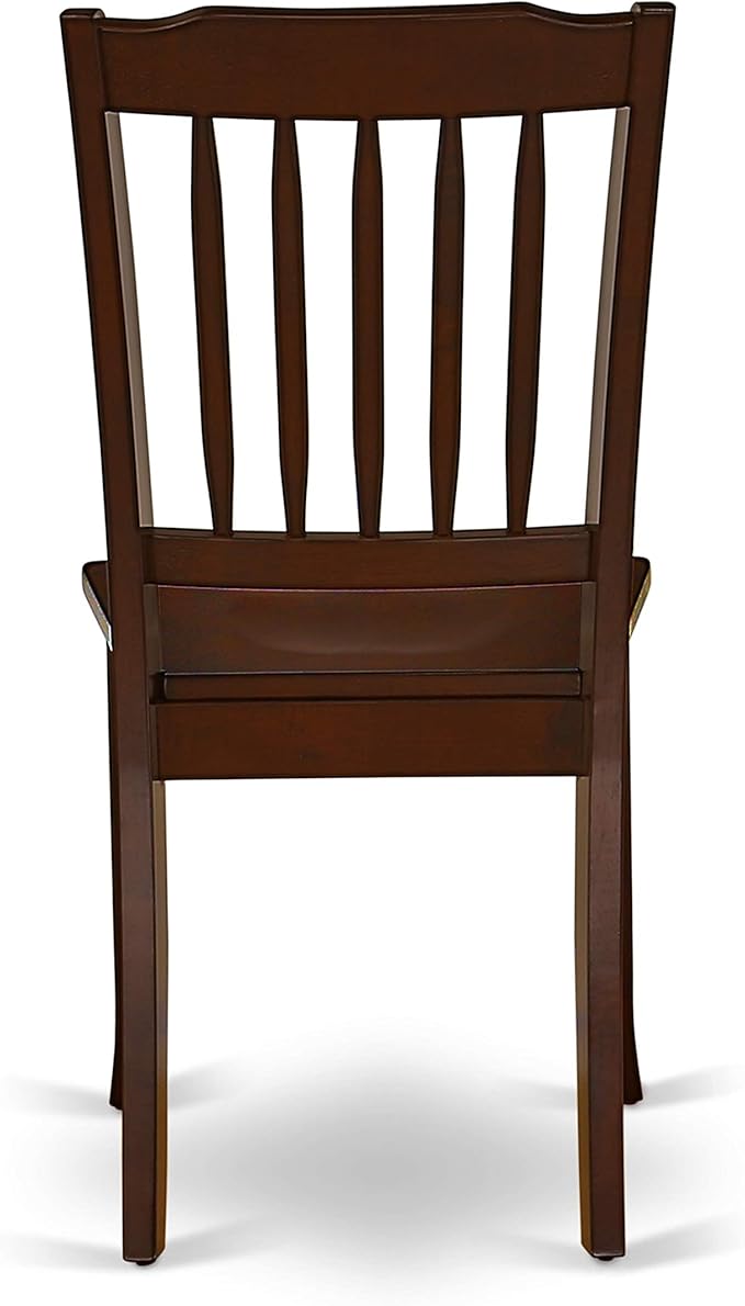 East West Furniture ESDA3-MAH-W 3 Piece Modern Dining Table Set Contains a Round Wooden Table with Pedestal and 2 Dining Room Chairs, 30x30 Inch, Mahogany