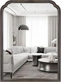 WallBeyond Wood Bathroom Mirrors for Wall Mounted, 30" x 40" Rustic Wood Frame Wall Mirrors Decorative for Living Room or Bedroom Vanity Mirror (Black)
