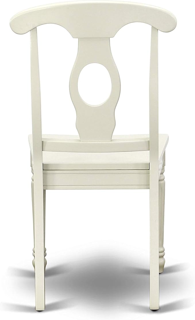 East West Furniture VAKE9-LWH-W 9 Piece Dining Set Includes an Oval Dining Table with Butterfly Leaf and 8 Kitchen Chairs, 40x76 Inch, Linen White