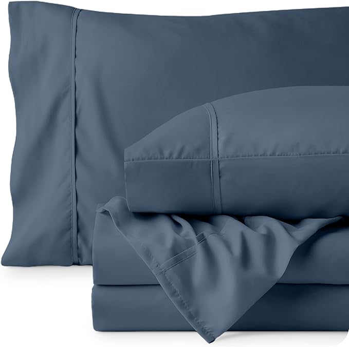 Bare Home Ultra-Soft Full XL Sheet Set - Luxury 1800 - Hydro-Brushed - Deep Pockets - Easy Fit - 4 Piece Set - Bedding Sheets & Pillowcases (Full XL, Bering Sea)