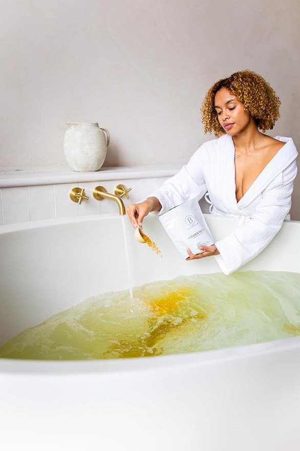 Bathorium Golden Hour Mud Mineral Soak, Detox Bath Soak with French Grey Sea Salt, Ginger & Mandarin, Sinus Relief & Recovery, pH-Balanced for Women, Approximately 3 Baths, 32 oz