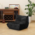 N&V Fireside Chair, Mid Century Armless Floor Sofa, Soft Premium Chenille Floor Lounge Chair, Foam Sofa Accent Chair for Living Room Bedroom and Office (Black, Single)
