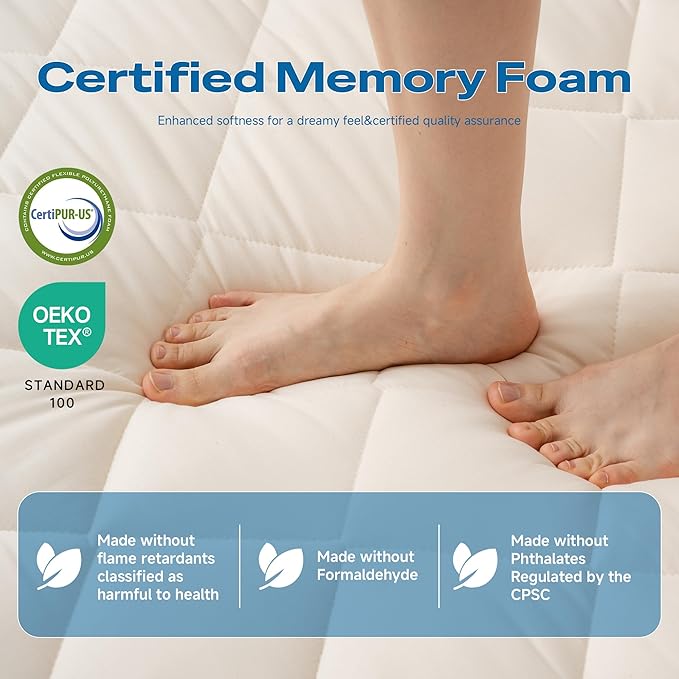 Japanese Floor Mattress, Roll Up Tatami Mat, Sleeping Pad, Shikibuton, CertiPUR-US Certified Foam Floor Bed Futon Mattress for Sleeping, Dormitory, Guest Bed, Designed in Japan(Twin)