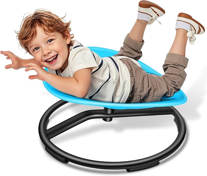 Spinning Chair for Autistic Kids, Sensory Swivel Chair, 220LBS Weight Capacity, Sensory Toy for Children with ADHD/Autism, Training Body Coordination, 3+ Years (Blue)