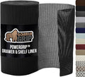 GORILLA GRIP powerGRIP Drawer Shelf and Cabinet Liner, Thick Strong Hold, Non-Adhesive Liners Protect Kitchen Cabinets and Cupboard, Bathroom Drawers, Easy Install, Breathable Mat, 20" x10', Black