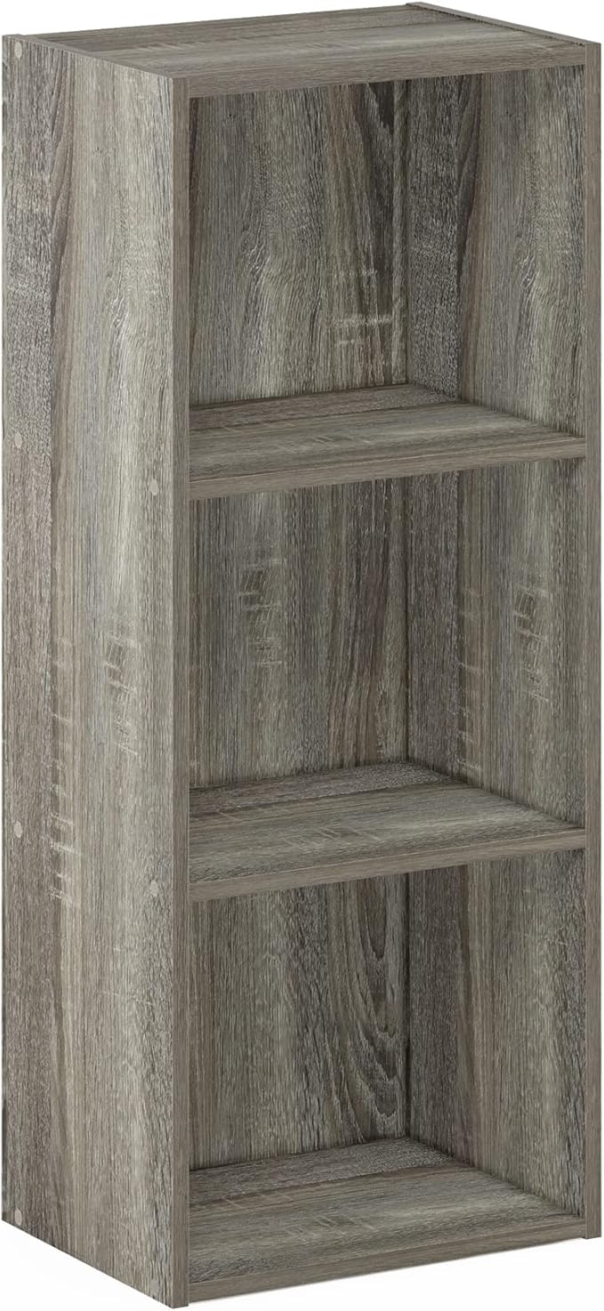 Furinno Luder Bookcase / Book / Storage , 3-Tier, Frenck Oak