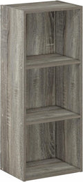Furinno Luder Bookcase / Book / Storage , 3-Tier, Frenck Oak