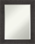 Amanti Art Brown Wall Mirror 30x24 Rustic Plank Espresso Rectangle Bathroom Mirror for Wall Decor Living Room, Medium Rustic Farmhouse Frame, Hangs Horizonally and Vertically, Bathroom Decor, Beveled