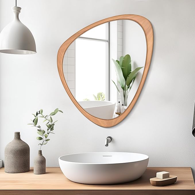 WallBeyond Asymmetrical Mirror, Irregular Wall Mirror for Bathroom, Wall Mirrors Decorative for Bedroom Living Room Entryway Hall, Unique Wall Mirror 25" x 20"